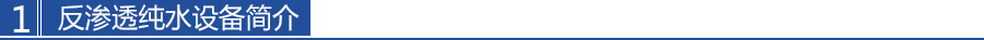 單級反滲透水處理設（shè）備